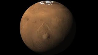 Mars, with Olympus Mons Seen in the Centre of the Planet