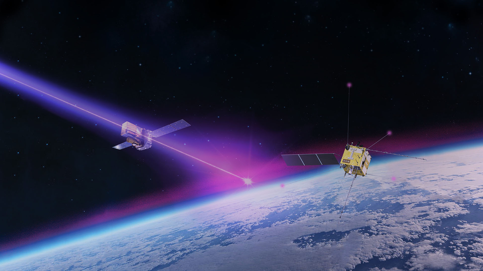 Gamma ray burst strikes Earth from distant exploding star.