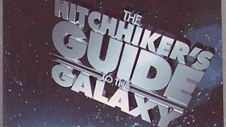 Picture of the cover of The Hitchhiker's Guide to the Galaxy Book written by Douglas Adams.