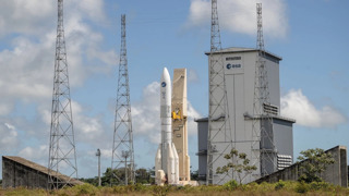 Test removal of Ariane 6 from the mobile gantry at Europe's SpacePort in Kourou, French Guiana on June 23, 2023