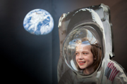 Child in spacesuit in the Rocket Tower