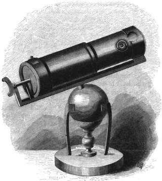 The first reflecting telescope built by Isaac Newton in 1668. 
