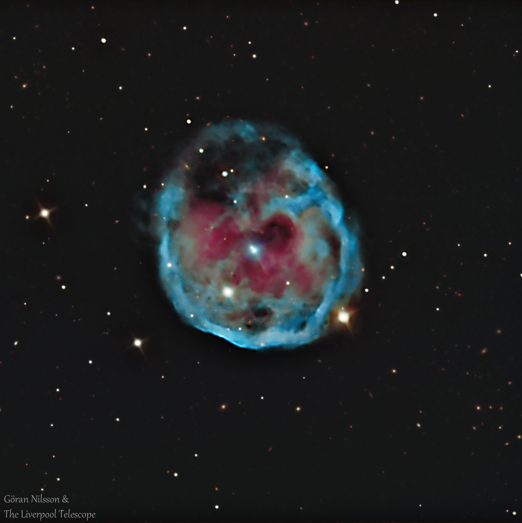 HaRGB image of The Skull Nebula (NGC 246). Data from the Liverpool Telescope (a 2 m RC telescope on La Palma) processed by Göran Nilsson. 