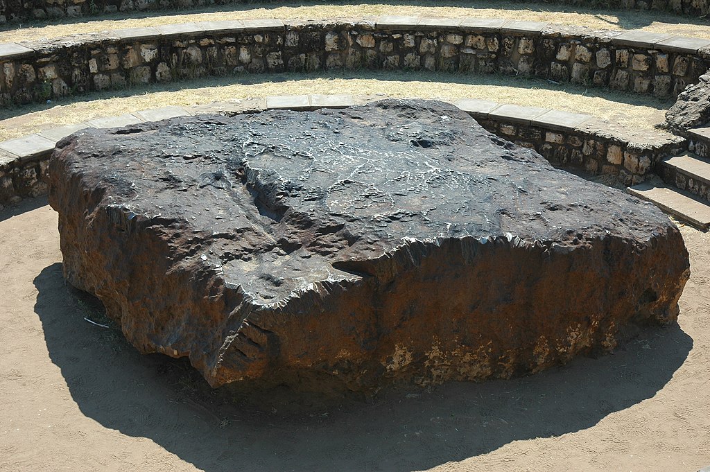 The 60-tonne, 2.7 metre-long Hoba meteorite in Namibia is the largest known intact meteorite.
