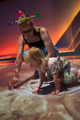 Mother and small child playing on the interactive floor in Home Planet as Small Space Day