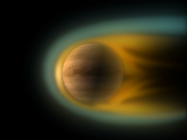 Venus orbits closer to the sun than Earth. At that closer distance, solar storms may strike the planet so powerfully that the lack of a magnetic field on Venus might not prevent Venus from having aurorae.