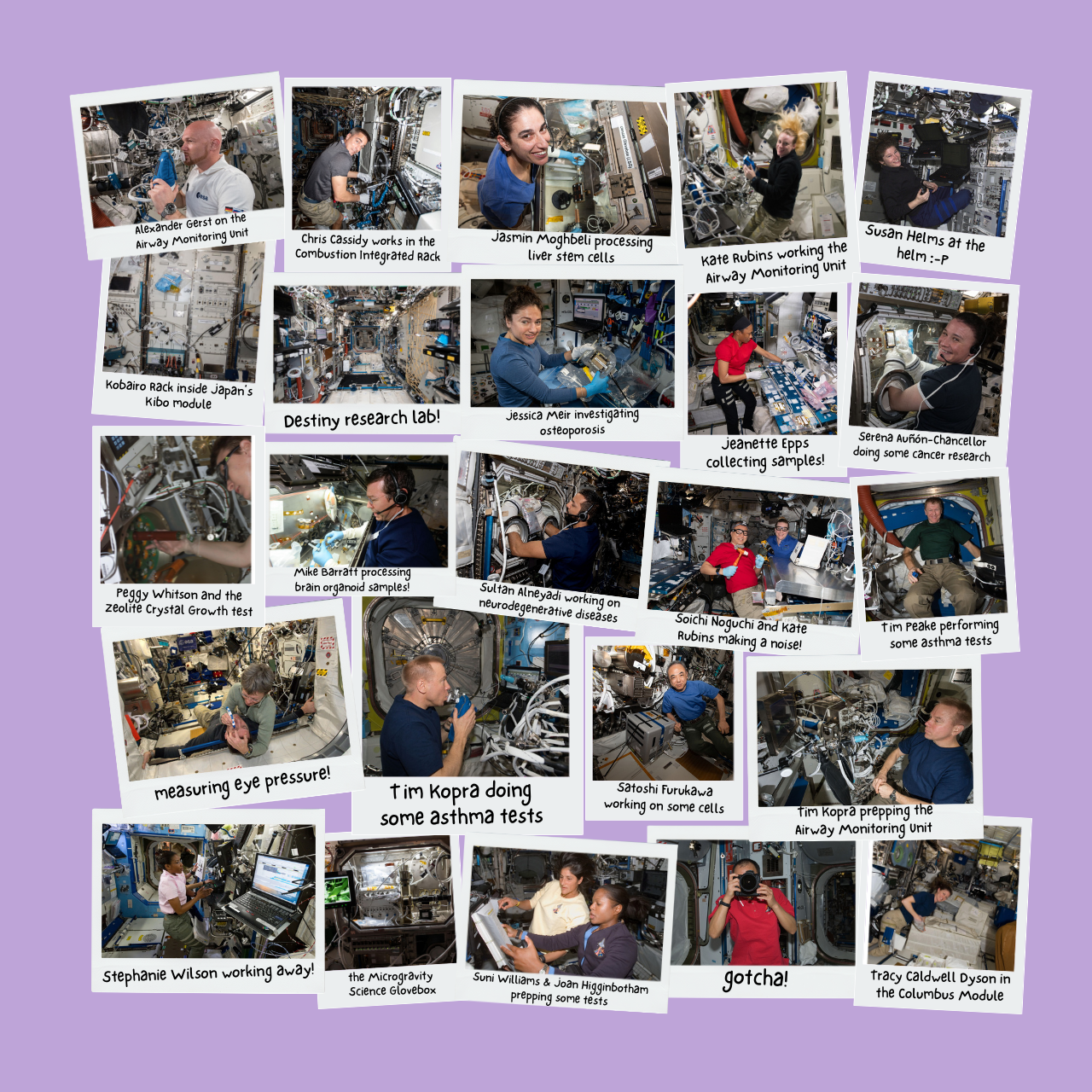 Collage of Research on ISS