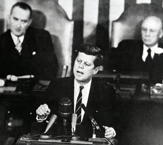 JFK gives his famous speech where he commits to sending astronaut to the surface of the Moon