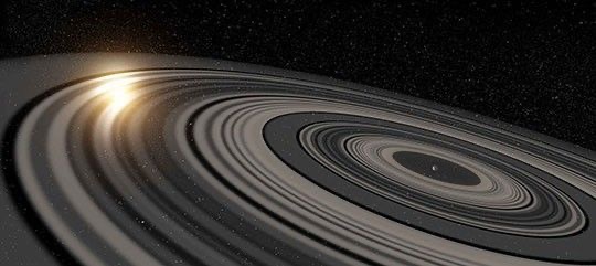 Artist’s impression of super-Saturn J1407b