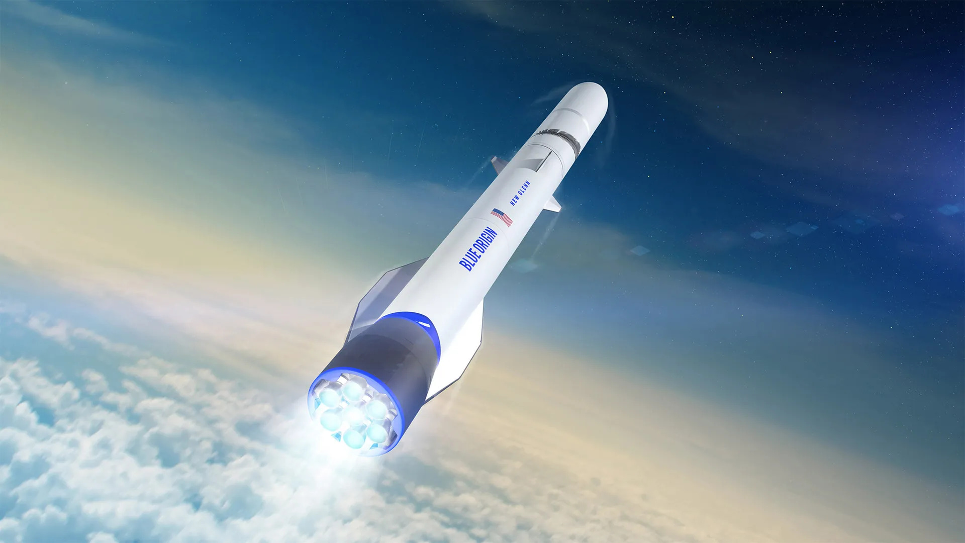 Artist impression of the New Glenn launch