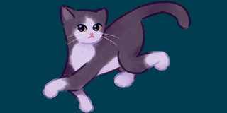 Illustation of Félicette floating.