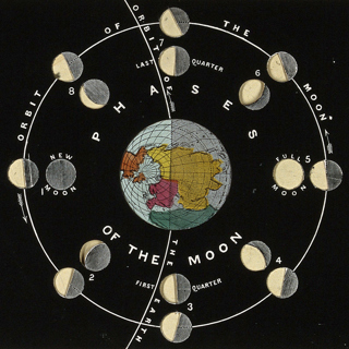 Astronomy A Diagram Of The Phases Of The Moon. Engraving. Wellcome V0024718