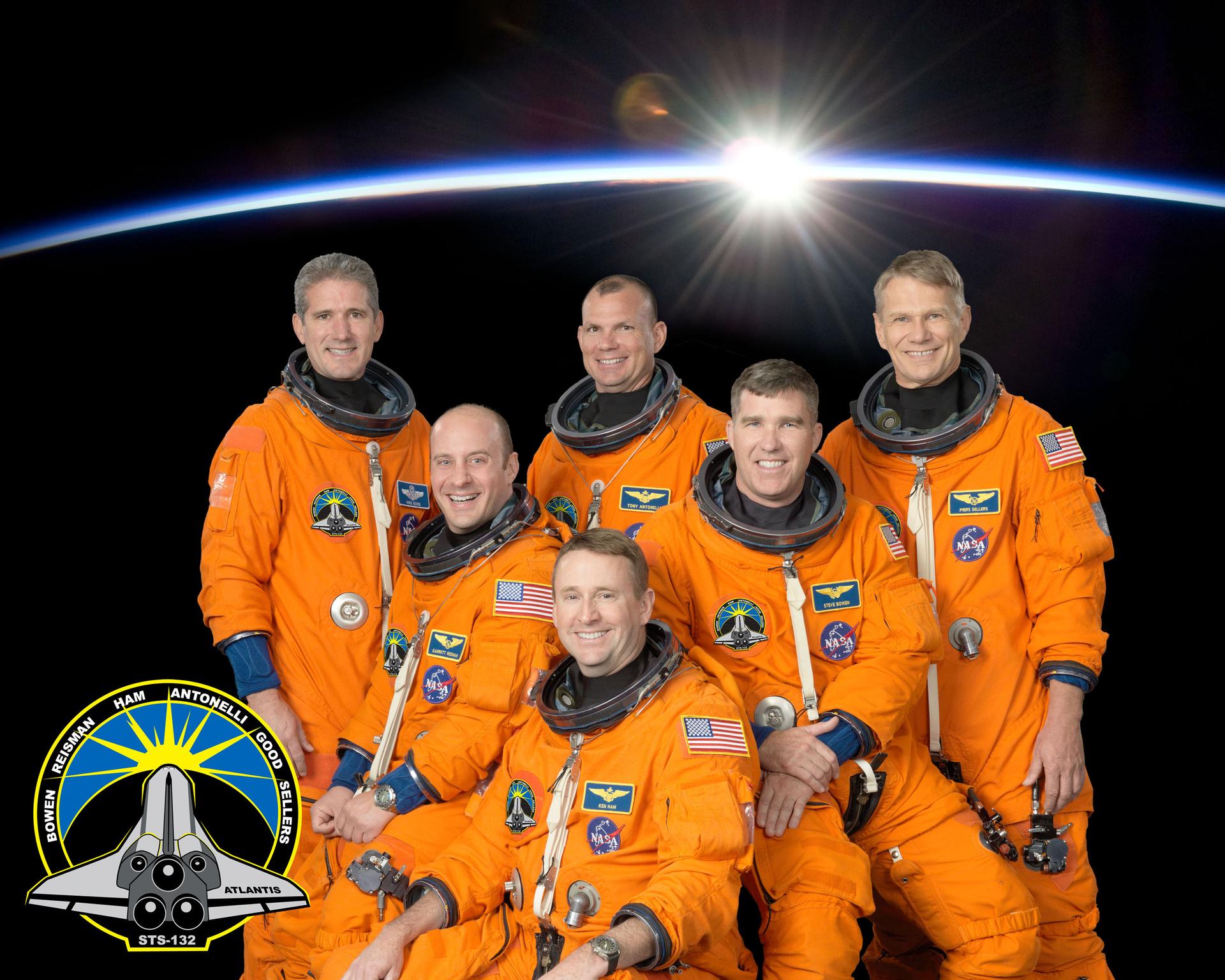 The crew of mission STS 132 Space Shuttle Atlantis