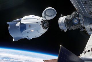 SpaceX Dragon spacecraft docking with the ISS. 