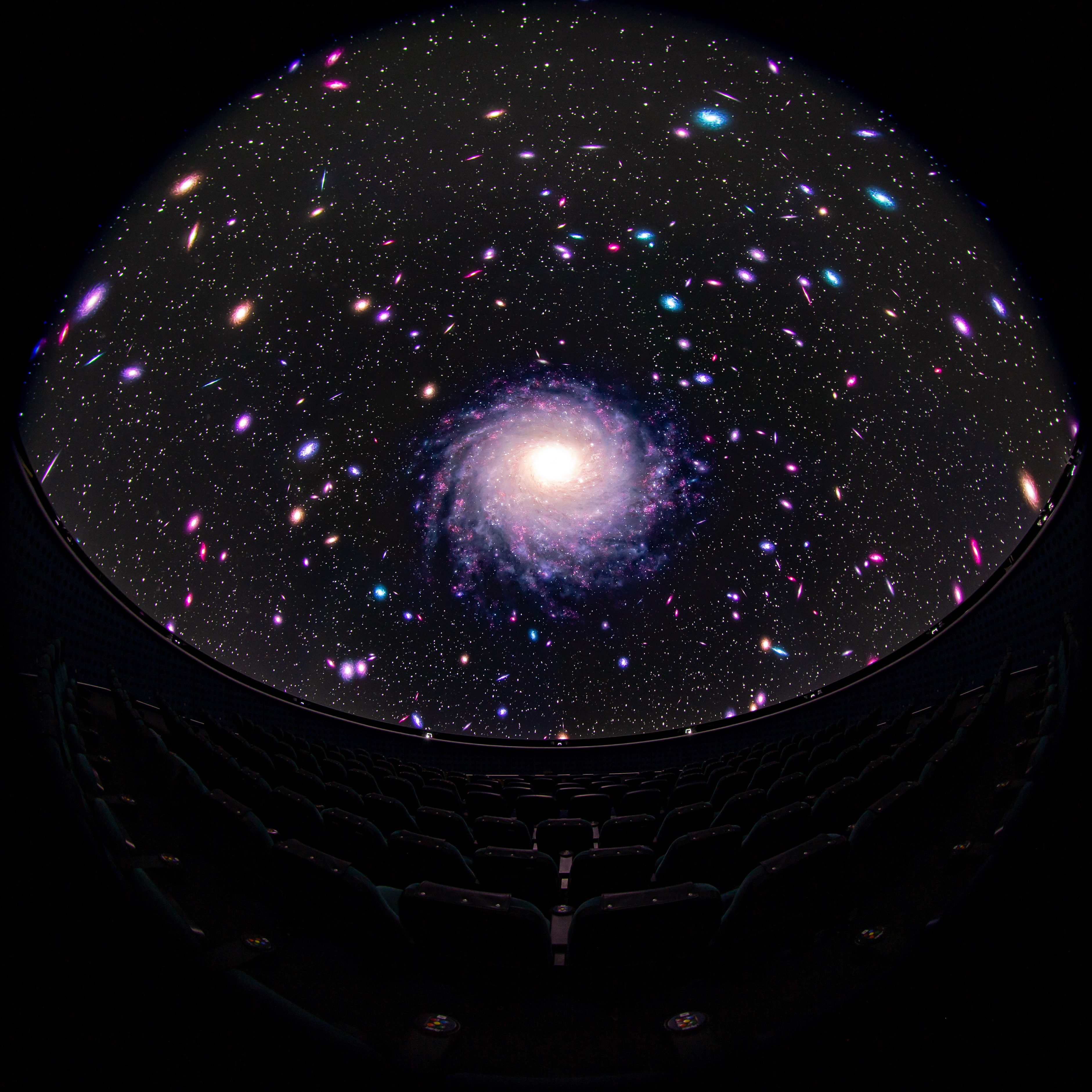 Whirlpool galaxy in the Dark Side of the Moon show in the planetarium