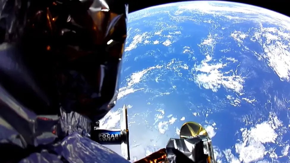 Snapshot from Astrobotic's video showing the spacecraft's view of Earth just after launch.