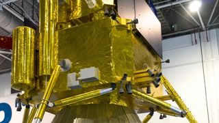 Full-scale mockup of the Chang'e 5/6 spacecraft on display at Zhuhai Aerospace Land.