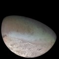 A colour mosaic of Neptune's moon Triton using data from Voyager 2