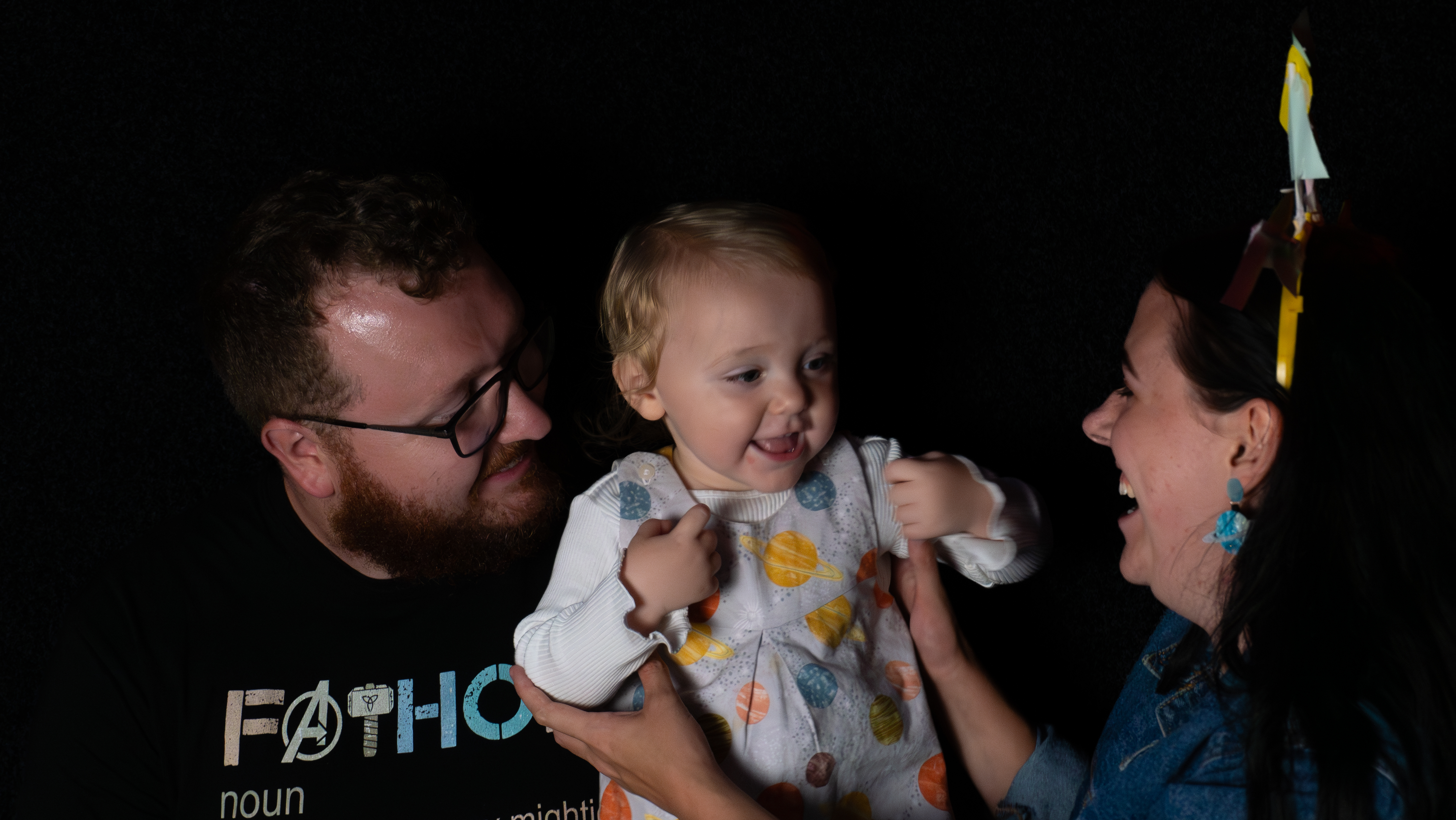 Family and toddler in the Tinytarium