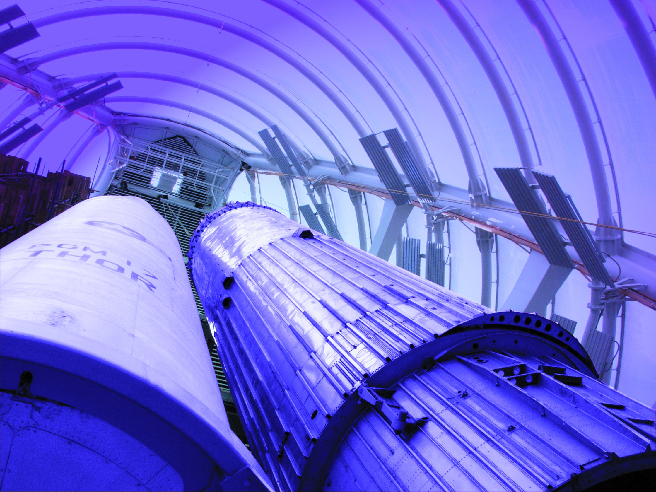 Inside the Rocket Tower with Blue Streak and Thor Able 