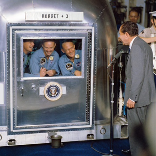 President Nixon Welcomes The Apollo 11 Astronauts Aboard The U.S.S. Hornet