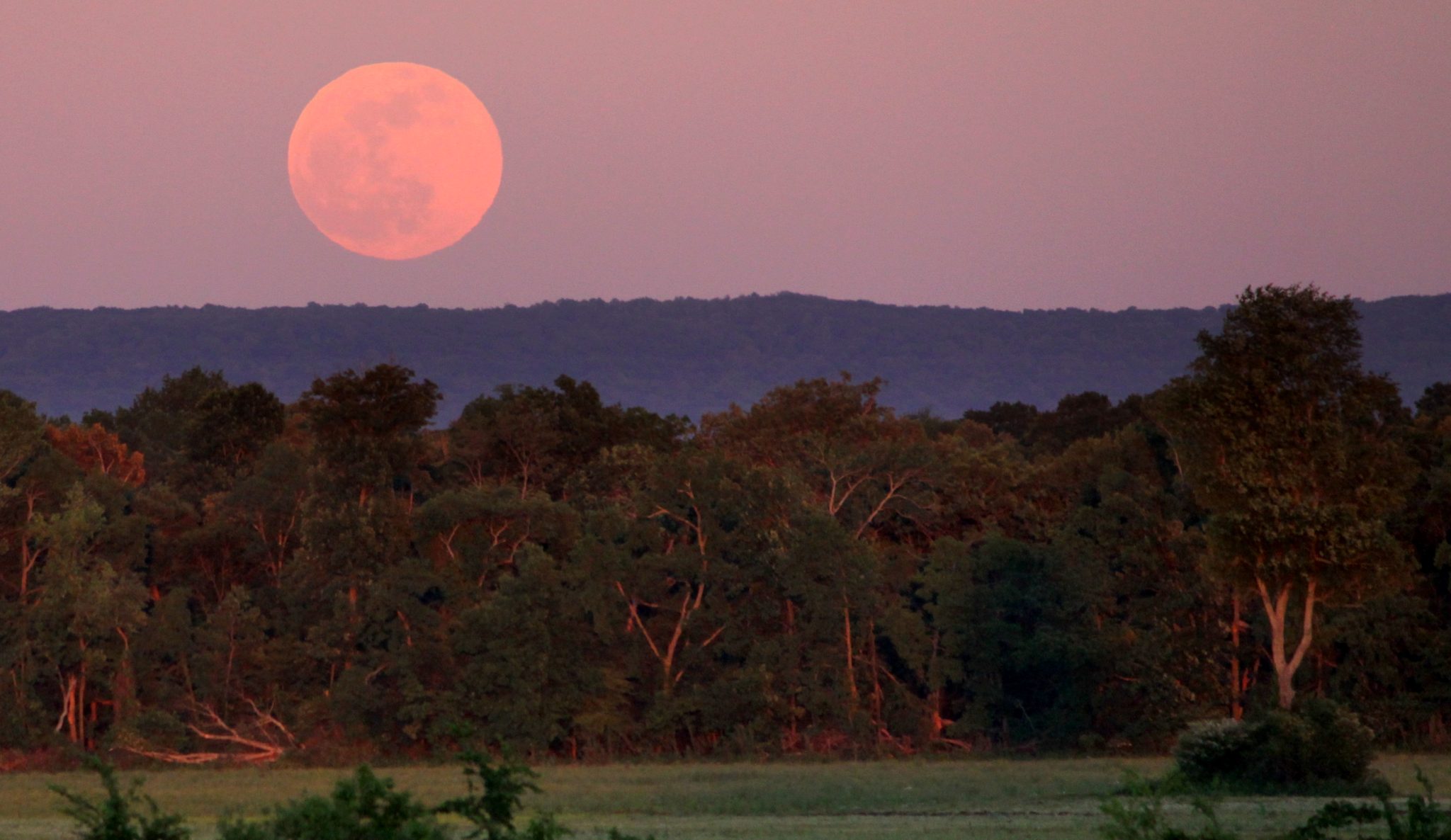 The Full Moon Rises over the Cumberland Plateau.